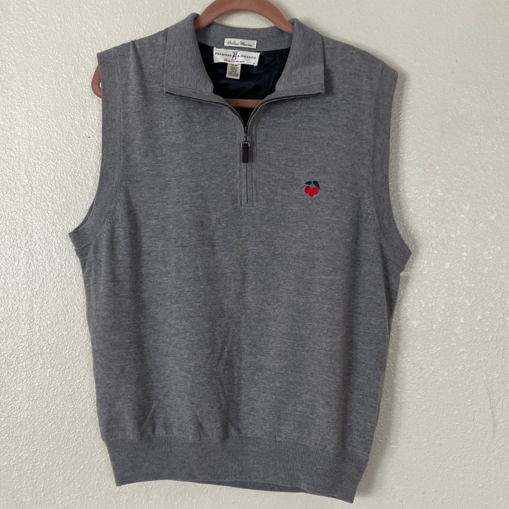 Fairway & Greene Merino Wool Gray Golf Vest, M